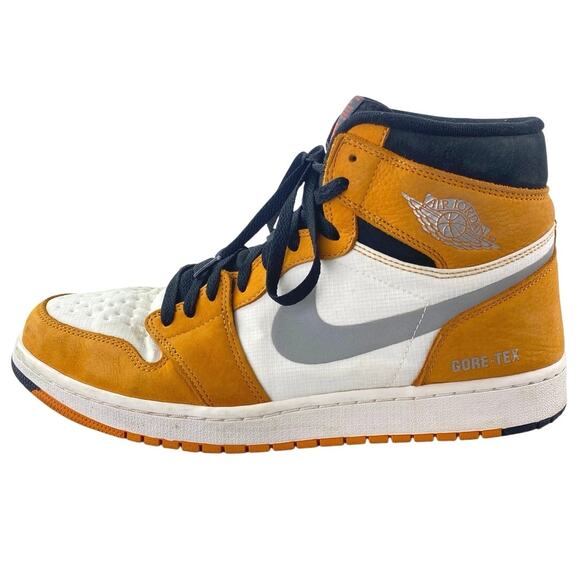 Nike Air Jordan 1 GORE-TEX Light Curry Men's Orange Basketball Sneakers Shoes 12 - Picture 1 of 5